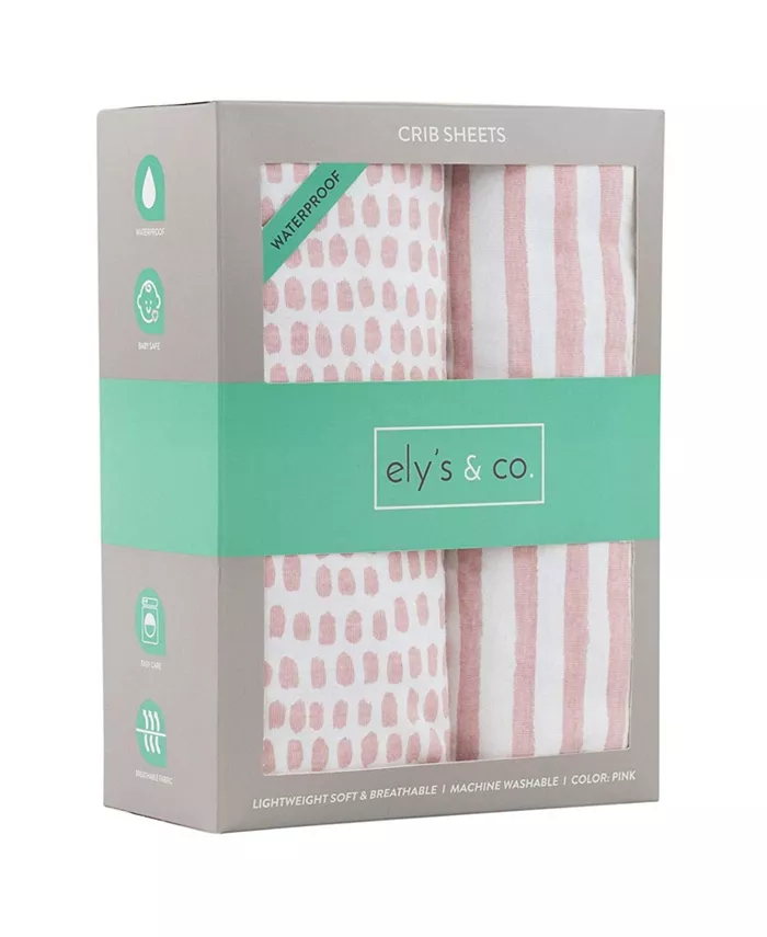 Ely's and Co. Baby Fitted Waterproof Crib Sheet 100% Combed Jersey Cotton