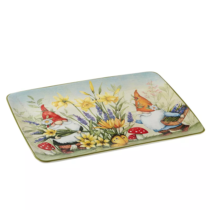 Certified International Garden Gnomes Rectangle Platter