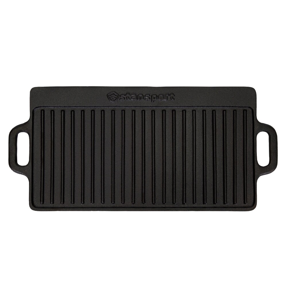 Stansport Pre Seasoned Cast Iron Griddle with Reversible Cooking Surface