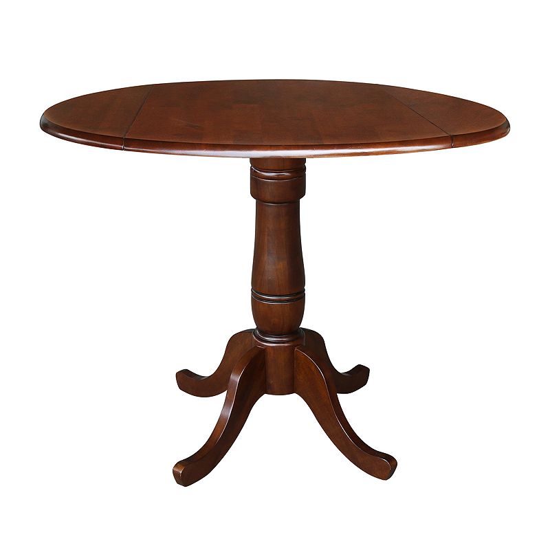 International Concepts Round Pedestal Dual Drop Leaf Dining Table