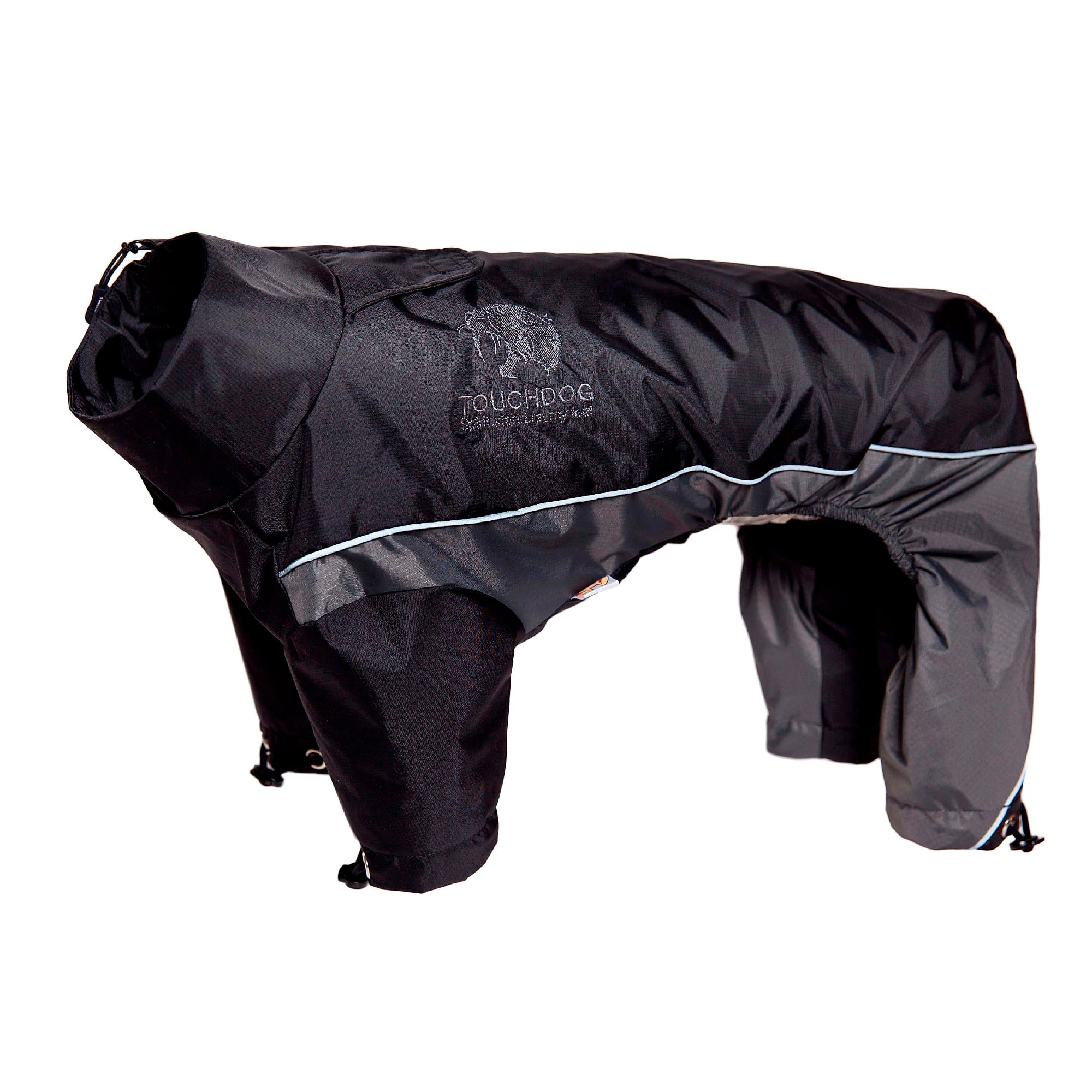 Touchdog Black Quantum-Ice Full-Bodied Adjustable and 3M Reflective Dog Jacket， X-Small