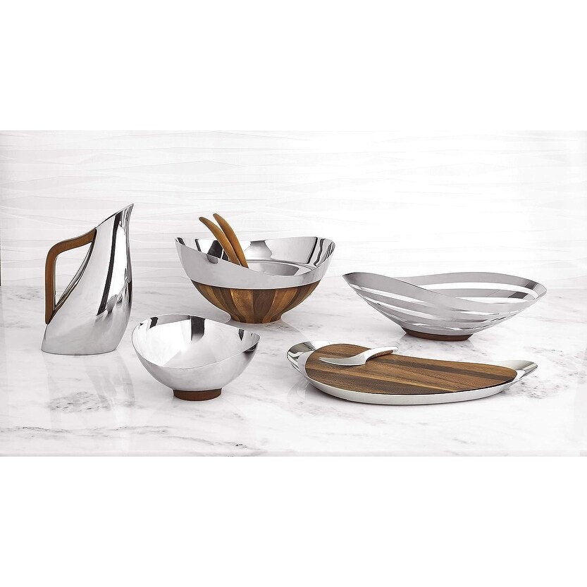 Nambe Pulse Bread and Fruit Bowl Silver   9\