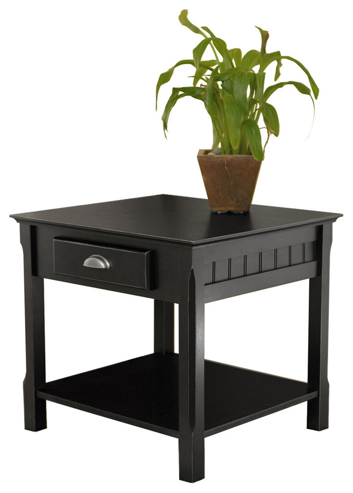 Winsome Wood Timber End Table With One Drawer And Shelf   Transitional   Side Tables And End Tables   by ShopLadder  Houzz