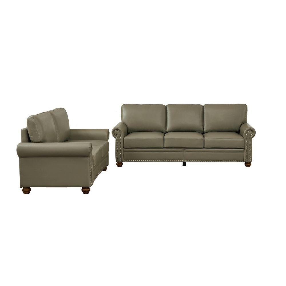 Luxurious PU Loveseat   PU Upholstered 3 Seater Sofa w/ Storage Box  Dark Green