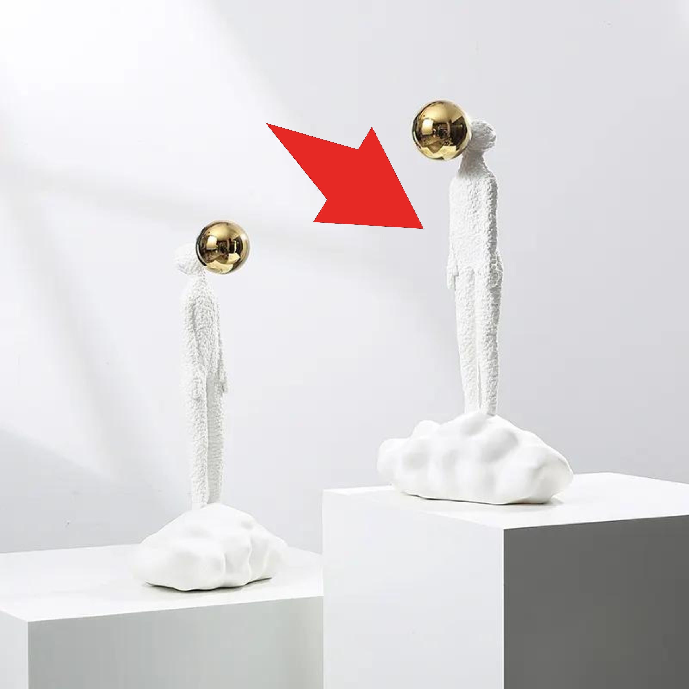 White & Gold Resin Figurative Sculpture - Large Fc-Sz2181A