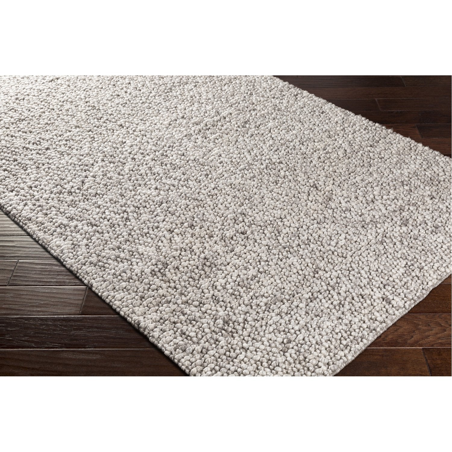 Como Hand Woven Rug in Medium Gray, Ivory