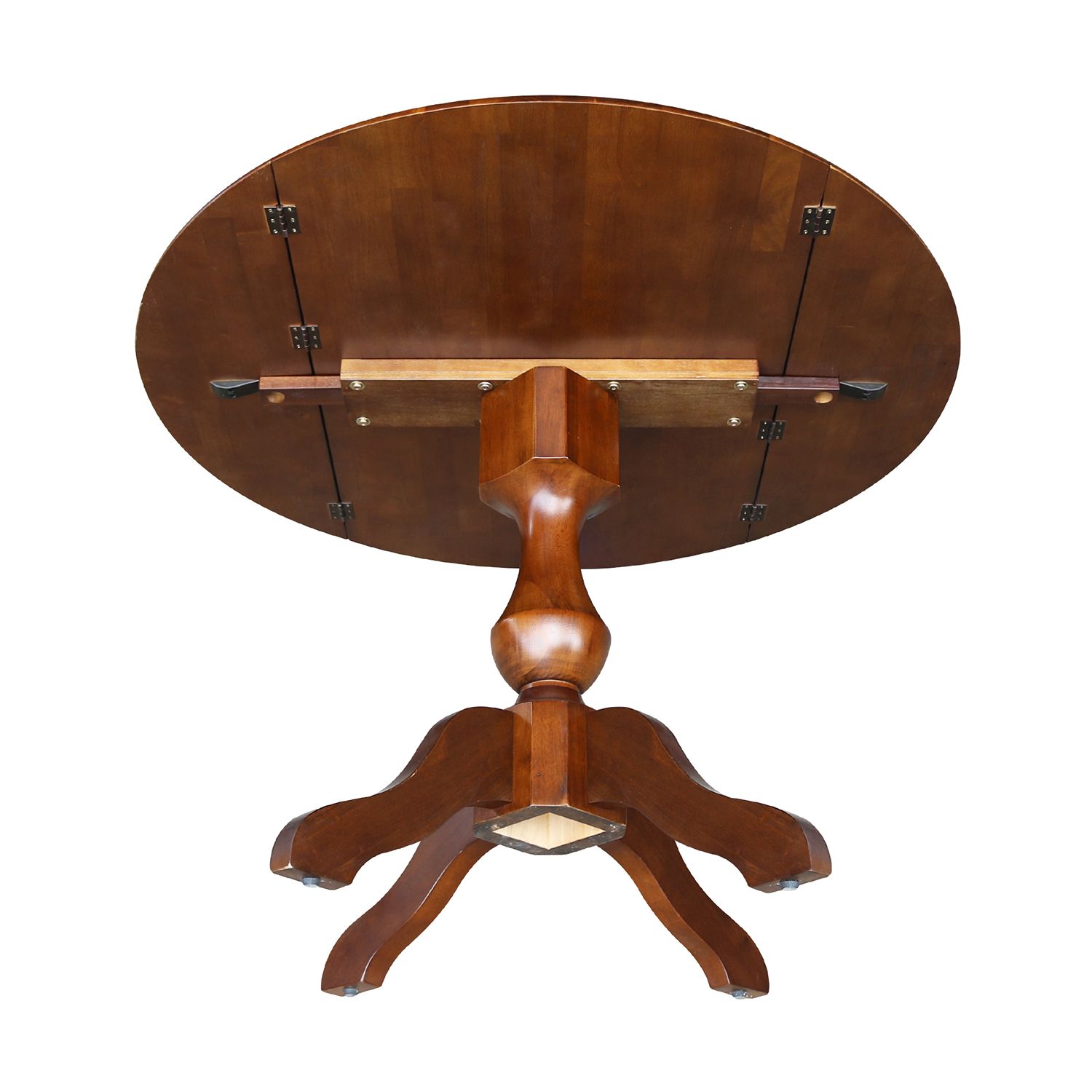 International Concepts Round Dual Drop Leaf Pedestal Dining Table