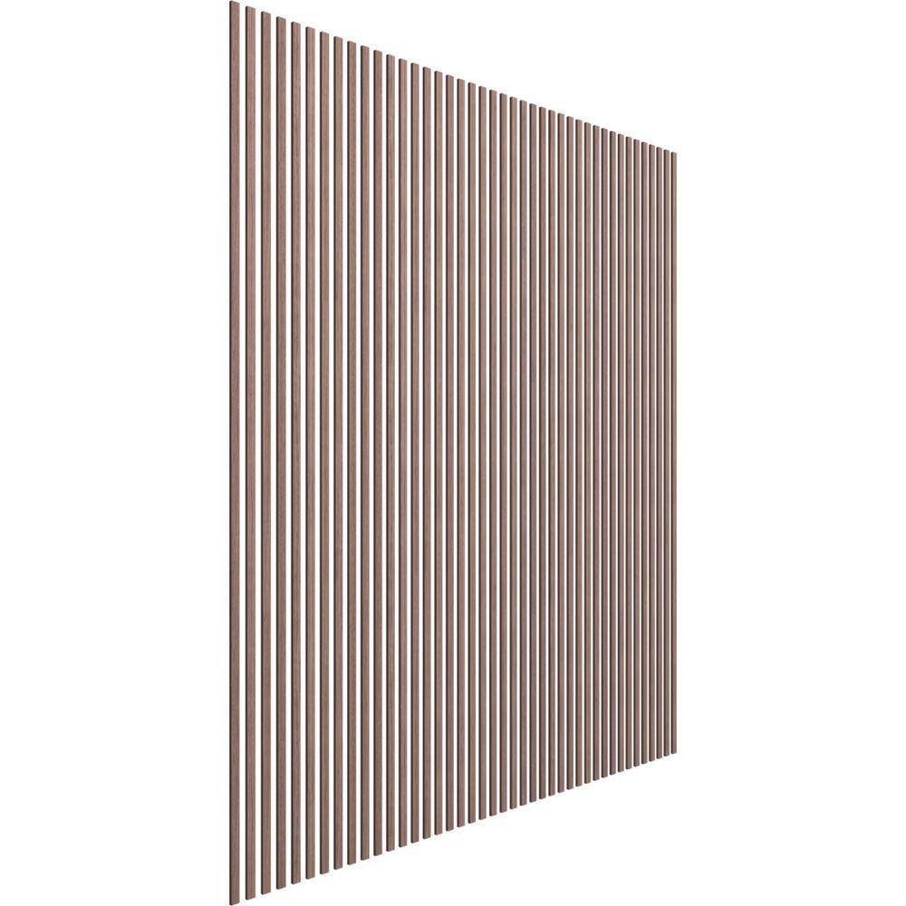 Ekena Millwork 94-in H x-38-in T Adjustable Wood Slat Wall Panel Kit w1-in W Slats Walnut (contains 42 Slats) SWW84X94X0375WA