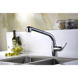 ANZZI Harbour Single-Handle Pull-Out Sprayer Kitchen Faucet in Polished Chrome KF-AZ040