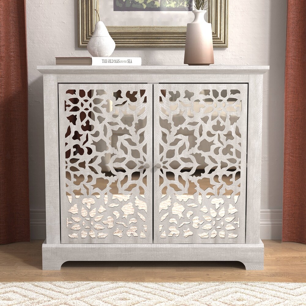 GALANO Culbin Dusty Gray Oak Accent Cabinet   32.4\