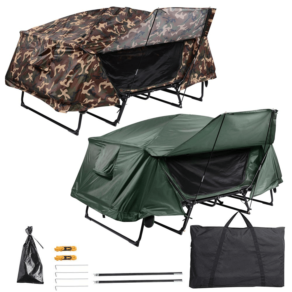 2-Person Cot Tent Camping Folding Off the Gound Tent with Fly 4-Legs