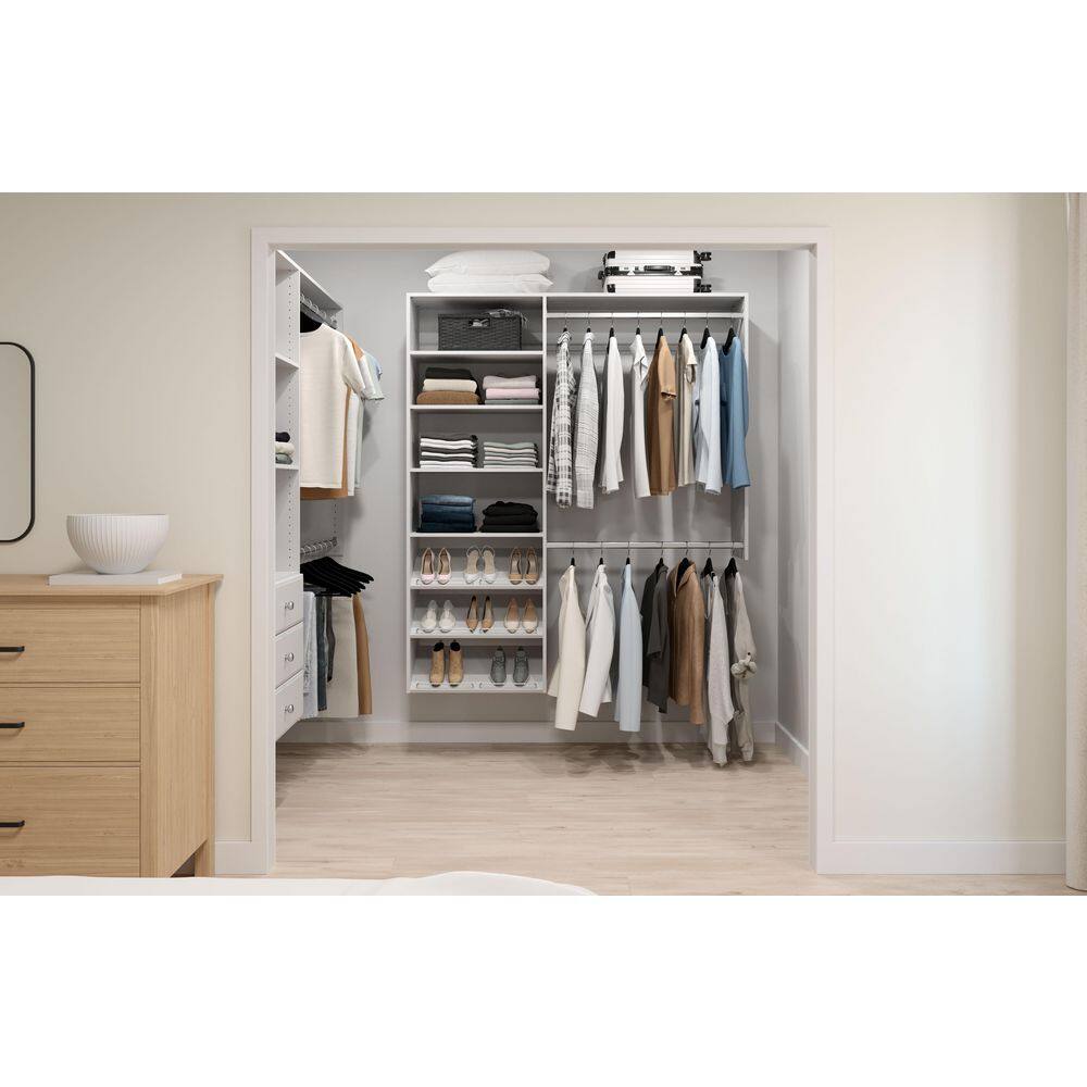 Closet Evolution Premium 36 in. W . - 60 in. W White Wood Closet System WH63