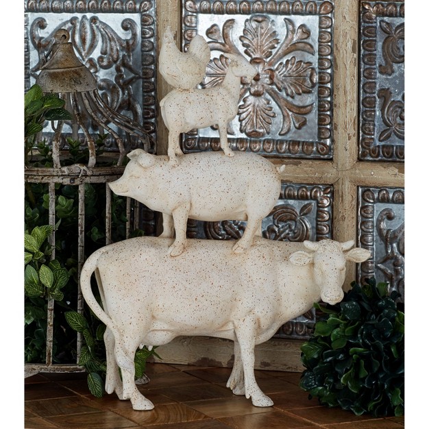 Decorative Farm Animal Set White Olivia amp May