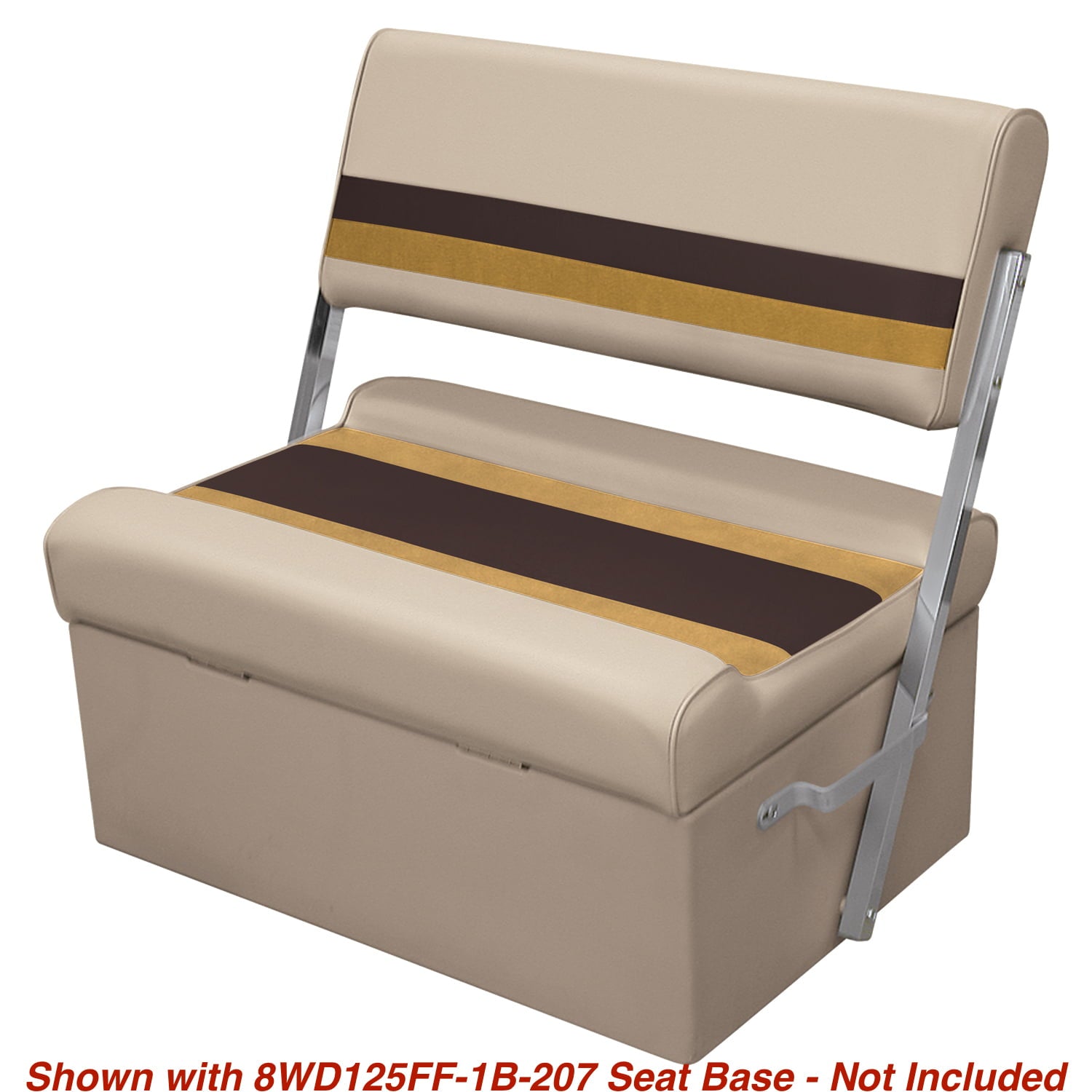 Wise 8WD125FF-1010 Deluxe Series Pontoon Flip Flop Bench Seat and Backrest Cushion Set， Sand/Chestnut/Gold