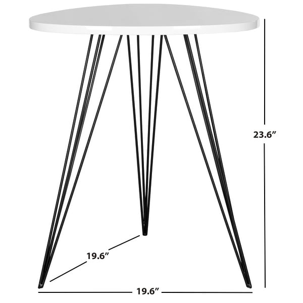 SAFAVIEH Wolcott White/ Black Lacquer Side Table - 19.6