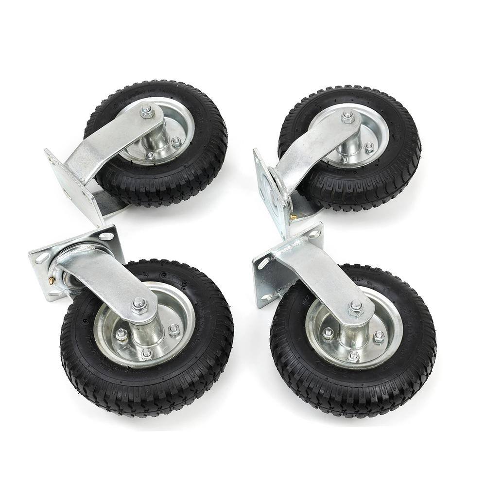 XtremepowerUS 8 in. Heavy-Duty Pneumatic Caster Wheel Tire Set with 300 lbs. Load Rating (Set of 4) 99020-H2