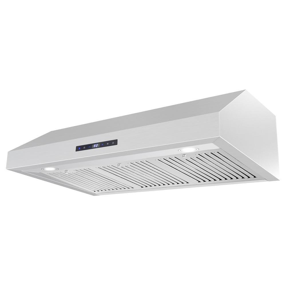 Cosmo 36 in Ducted Under Cabinet Range Hood in Stainless Steel with Touch Display and Permanent Filters