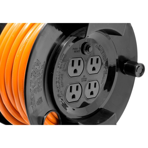 Wen Pc5043r 50 x27 14 gauge Heavy duty Sjtw Outdoor 14 3 Extension Cord With 5 15r Light up Outlet