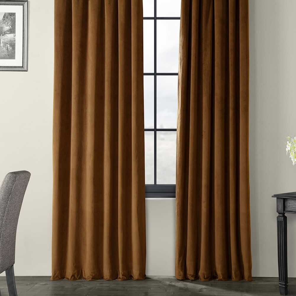 Exclusive Fabrics Signature Velvet Blackout Curtain 108 Inches Long (1 Panel)