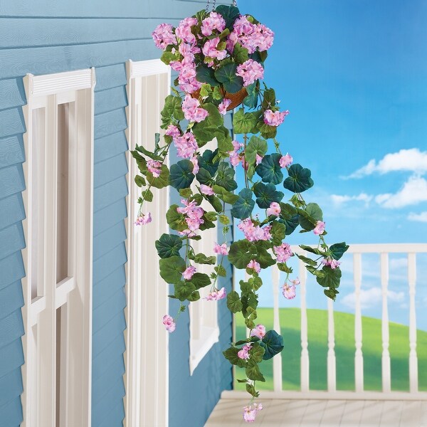 Hanging Artificial Colorful Begonia Bush Plant