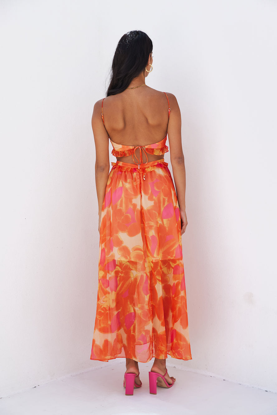 Luxe Resort Style Maxi Dress Orange