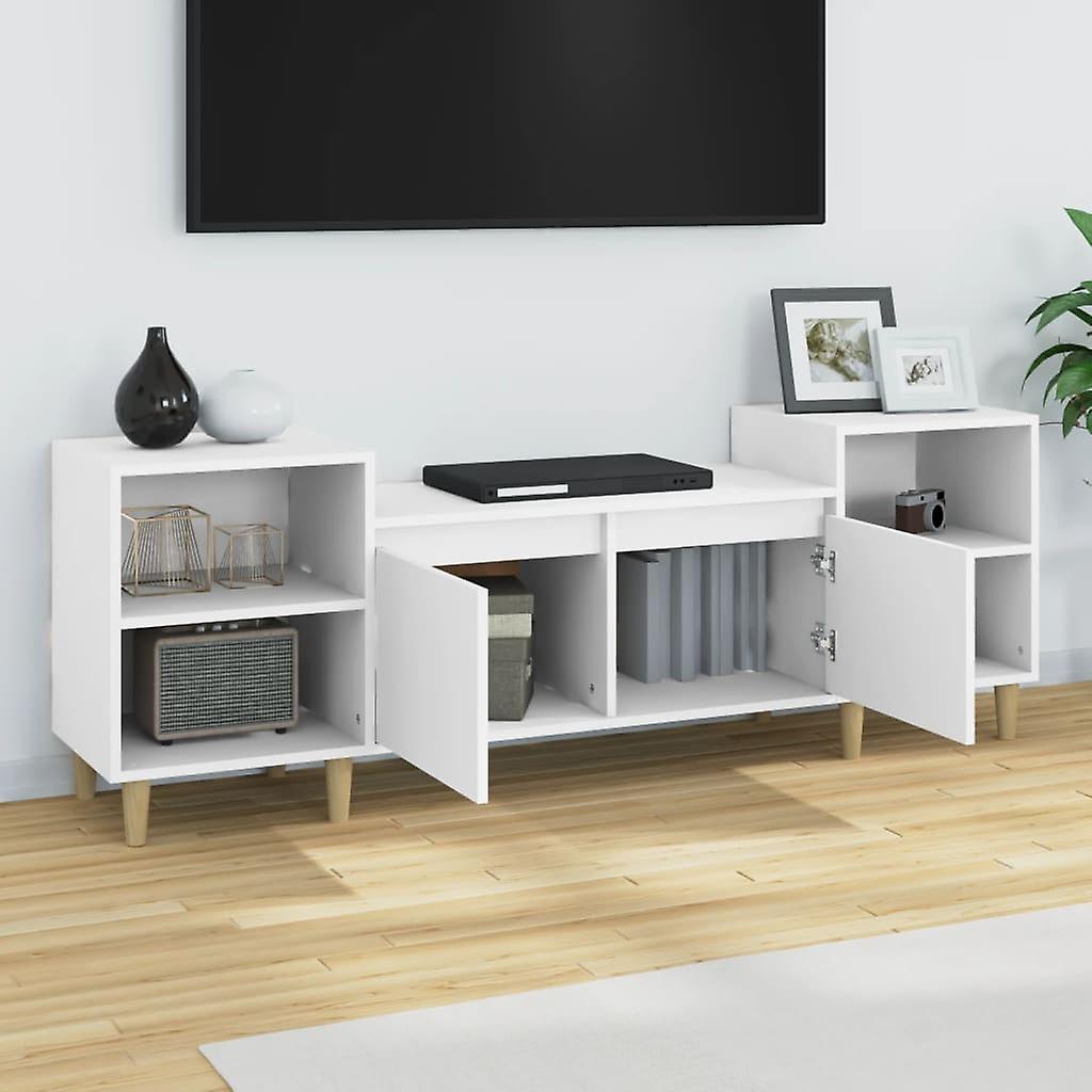 Tv Cabinet White 160x35x55 Cm Engineered Wood