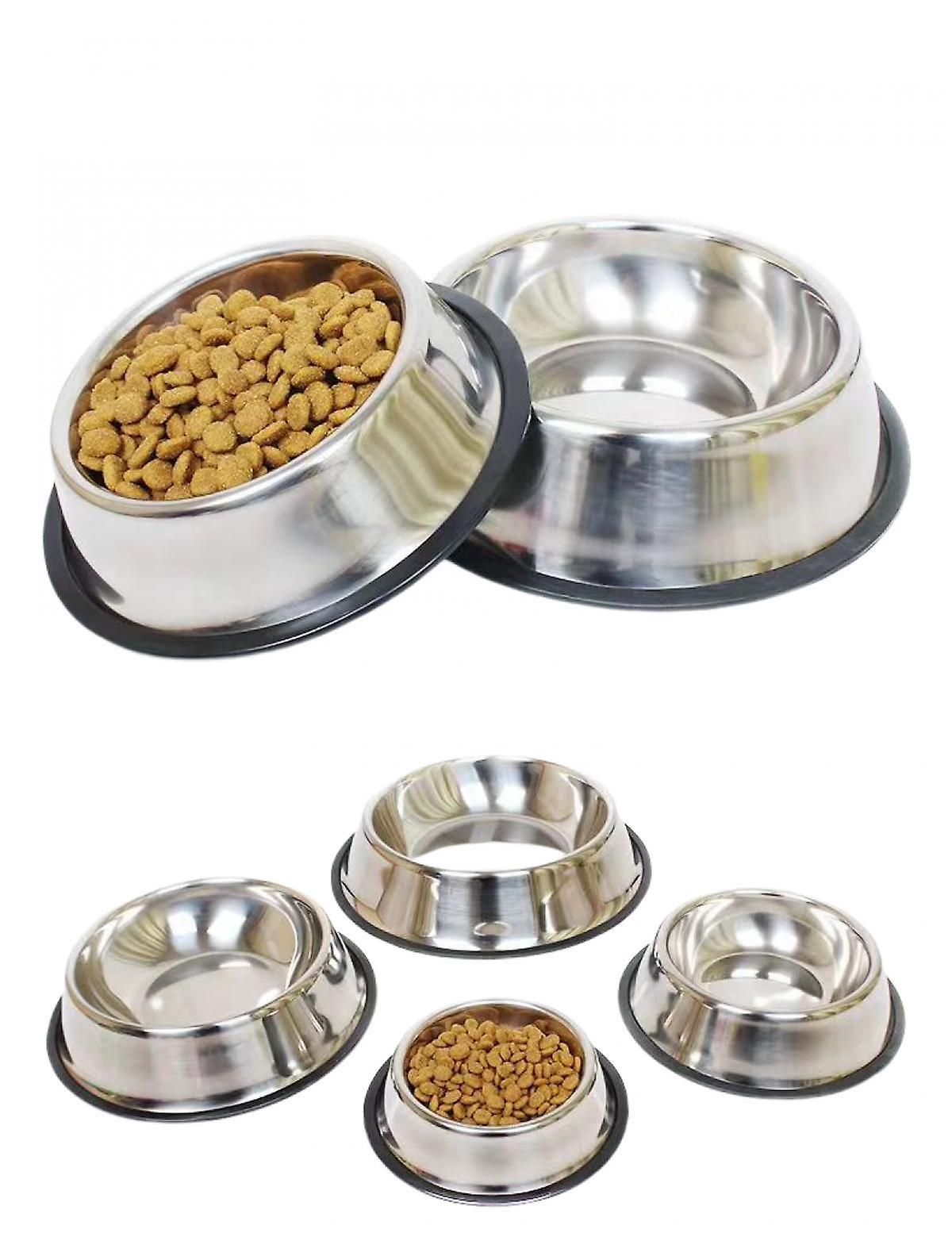 Steel Dog Bowls，cat Bowl Water And Food With Rubber Base For Dogs， Cats， Puppy Rabbit And Kitten 500g Capacity