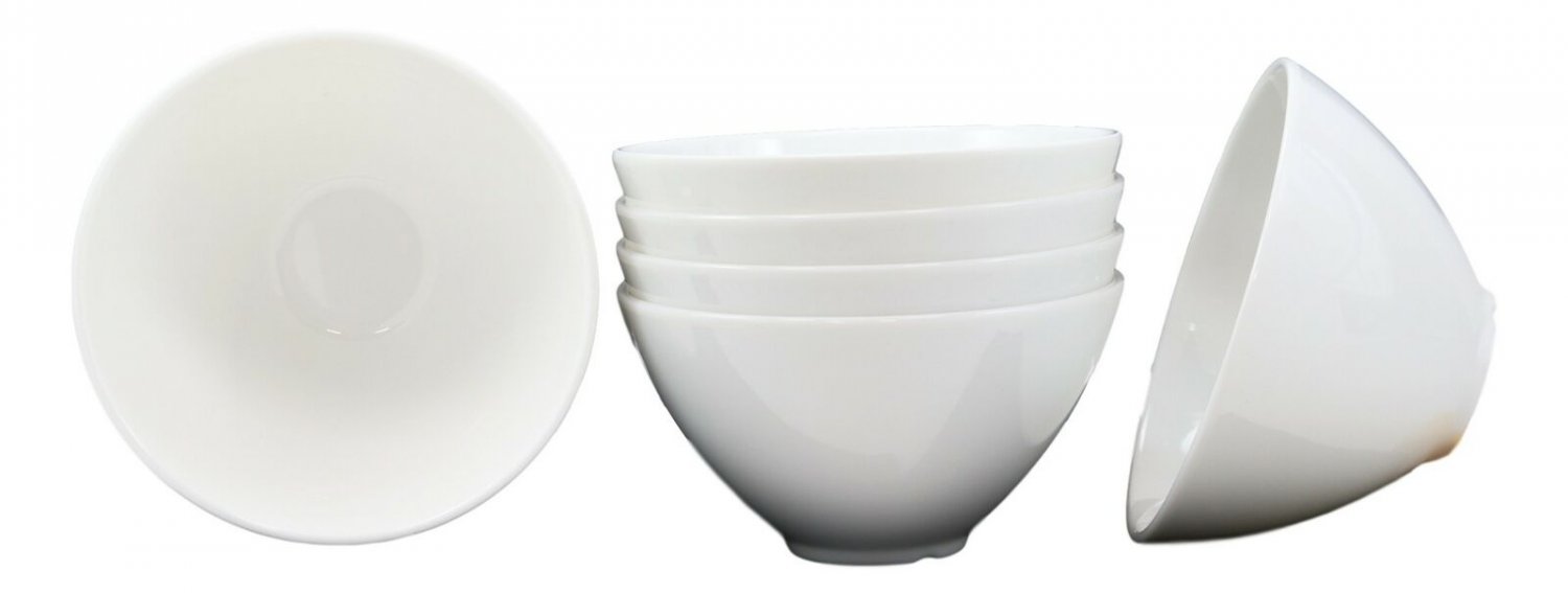 1 Restaurant Supply Contemporary Round White Jade Melamine Soup Salad Bowls Set 6 EBR02