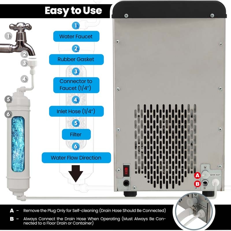 60 Lbs/24H Nugget Ice Maker Countertop, 9 Lbs Storage Capacity Self Dispensing Portable Ice Machine