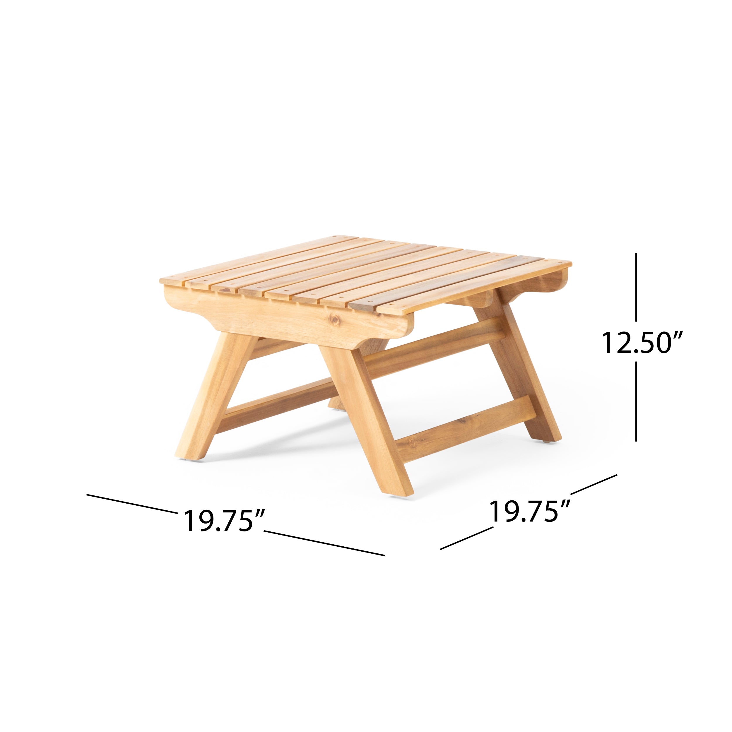 Kaiya Outdoor Acacia Wood 6 Seater Chat Set with Side Table and Coffee Table