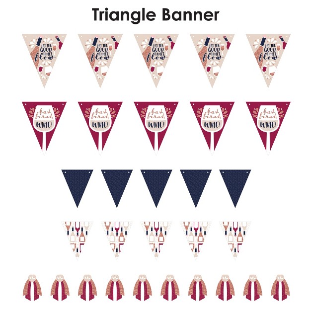 Big Dot Of Happiness But First Wine Diy Wine Tasting Party Pennant Garland Decoration Triangle Banner 30 Pieces