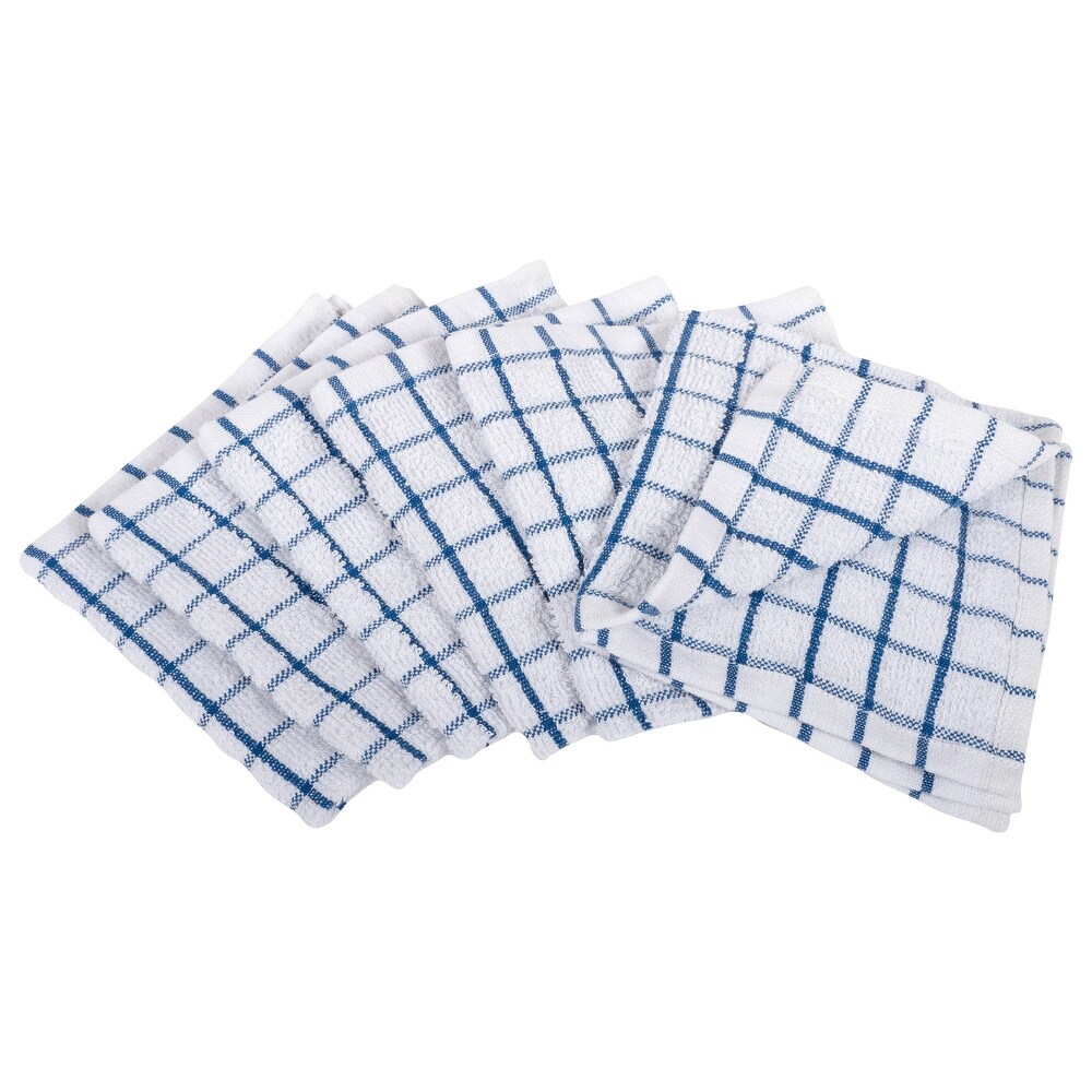 Checkered Terry Dish Cloths  Set of 6