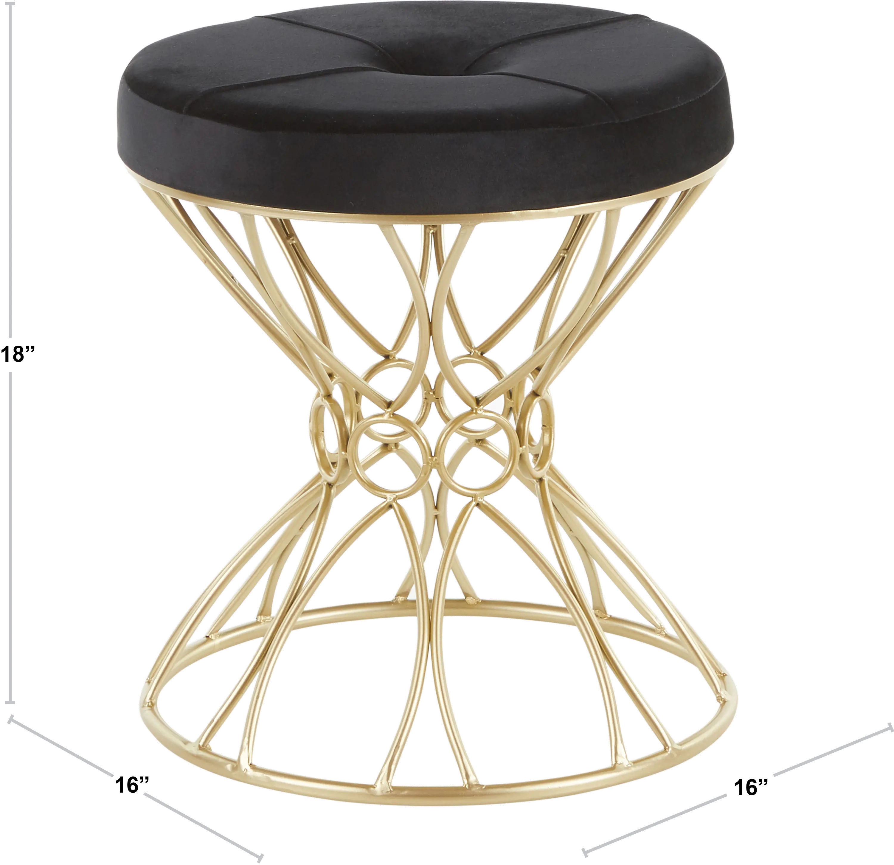 White Velvet Vanity Stool