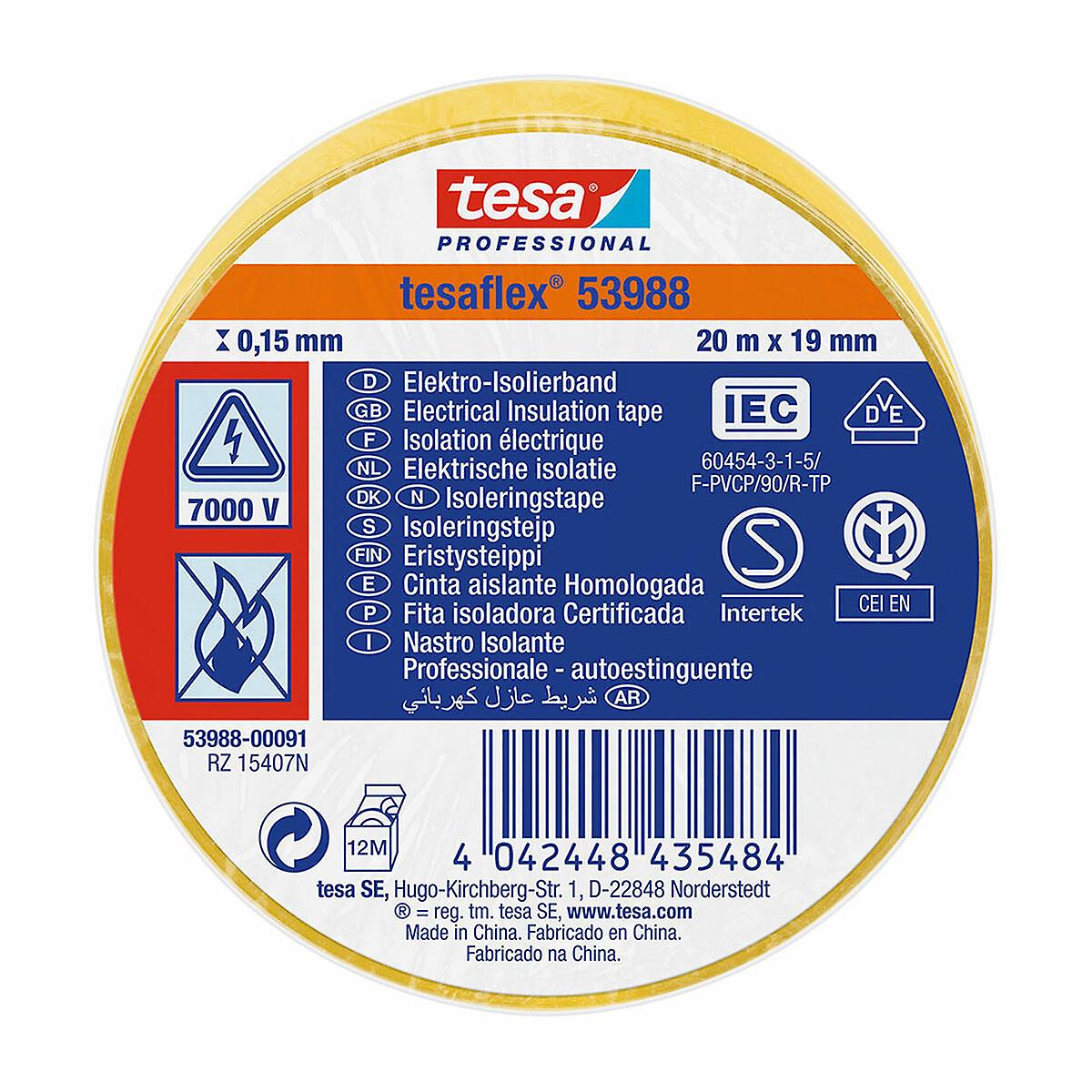 Insulating tape TESA Yellow (20 m x 19 mm)