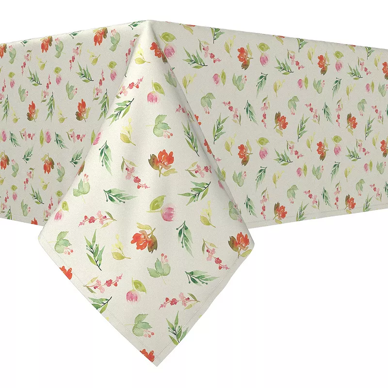 Rectangular Tablecloth， 100% Cotton， 52x120， Painted Petals