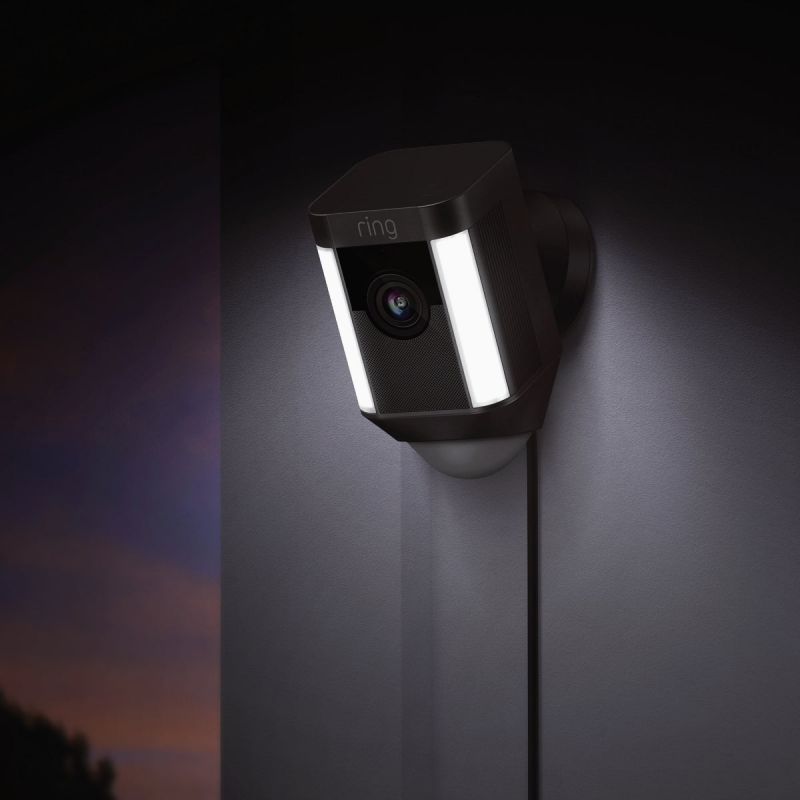 Ring Plug-In Spotlight Cam Security Camera Black