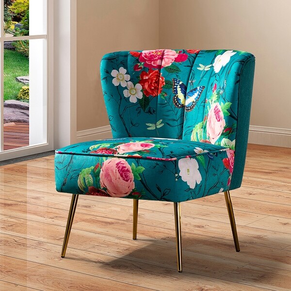 Side Chair with Metal Base， thick Foam Padded Seat and Backrest for Bedroom and Living Room