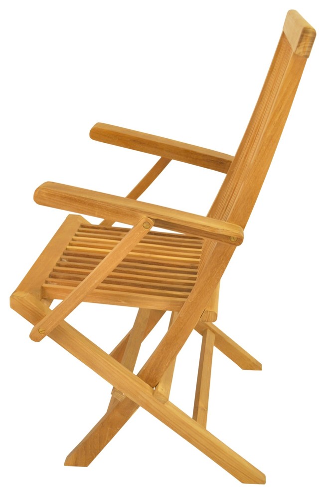 Classic Folding Armchair (Sell  ampPrice Per 2 Chairs Only)   Beach Style   Outdoor Folding Chairs   by Anderson Teak  Houzz