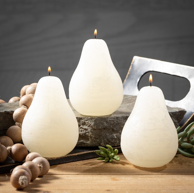 Melon White Pear Candles Set Of 3