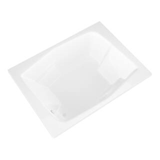 Universal Tubs Amethyst 6 ft. Acrylic Center Drain Rectangular Drop-in Non-Whirlpool Bathtub in White HD5472CS