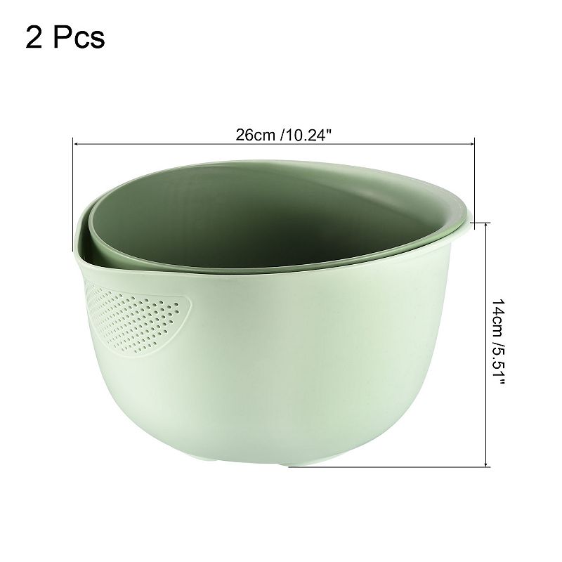 Fruit Vegetable Washing Colander Drain Basket Rice Washing Bowl， 2PCS