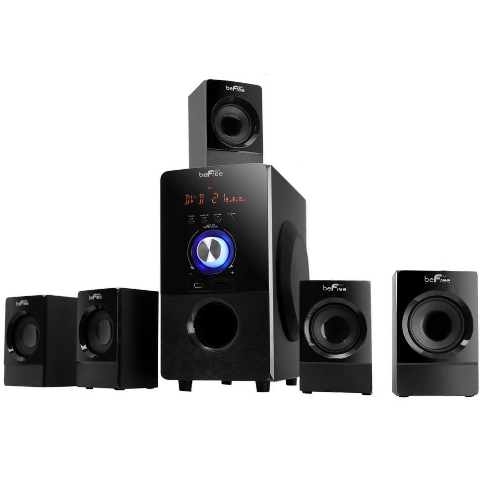 BEFREE SOUND 5.1-Channel Surround Sound Bluetooth Speaker System in Black 98595498M