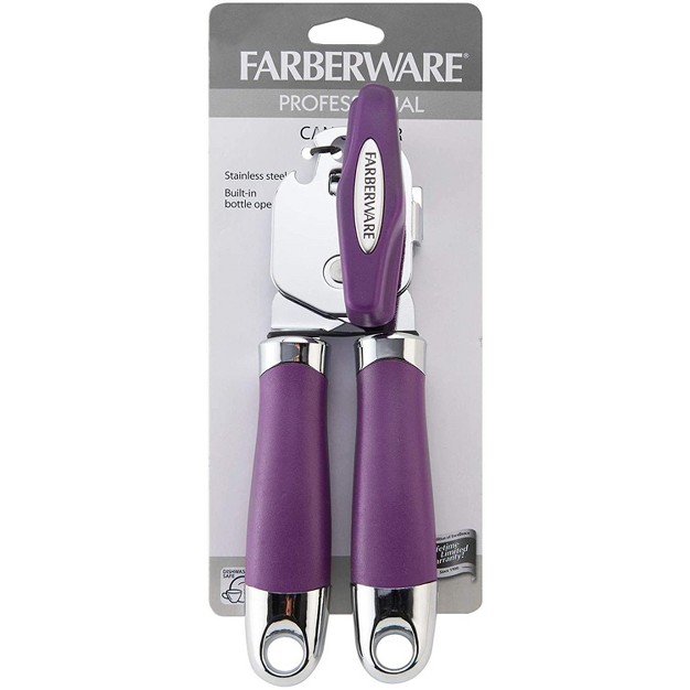 Farberware Professional 2 Stainless Steel Can Opener Cushioned Ergonomic Handles amp Built In Bottle Opener