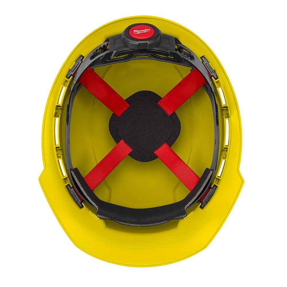 MW BOLT Yellow Type 1 Class E Front Brim Non-Vented Hard Hat with 4 Point Ratcheting Suspension 48-73-1102