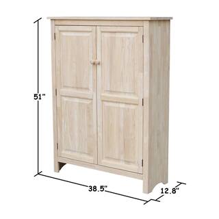 International Concepts 51 in. H Solid Wood Pantry in Unfinished Wood CU-167