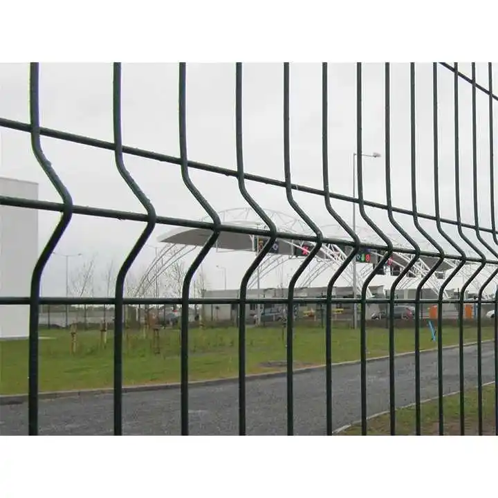 PVC Coated 2x2 galvanized welded wire mesh for fen /3 bends wire mesh fence/triangle femce/ with peach square round post factory