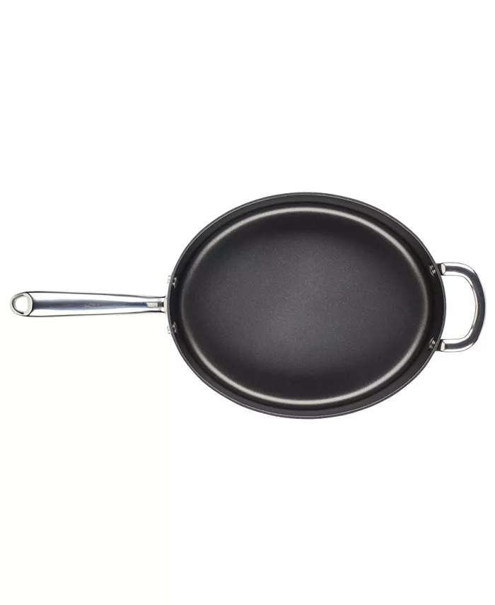 Rachael Ray Hard Anodized 5 quart Nonstick Oval Saute Pan with Helper Handle and Lid