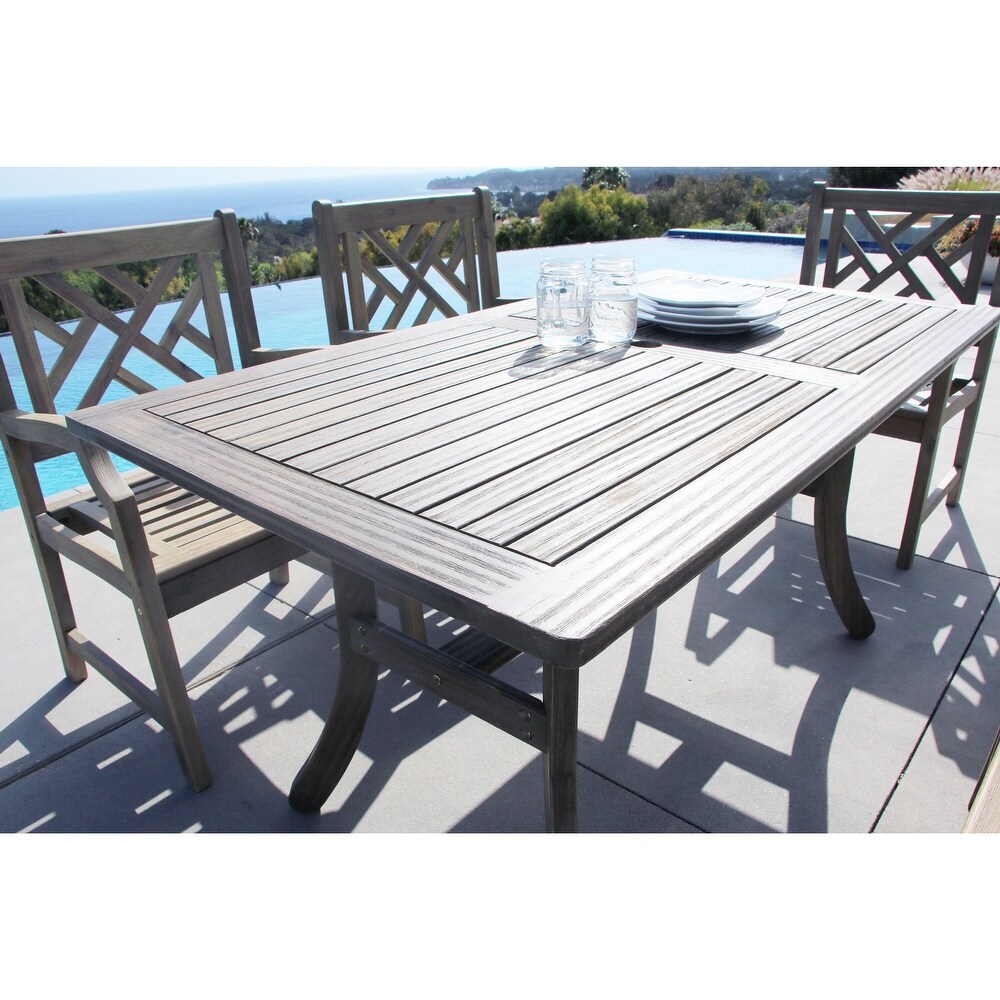 Renaissance Outdoor Hand scraped Hardwood Rectangular Table