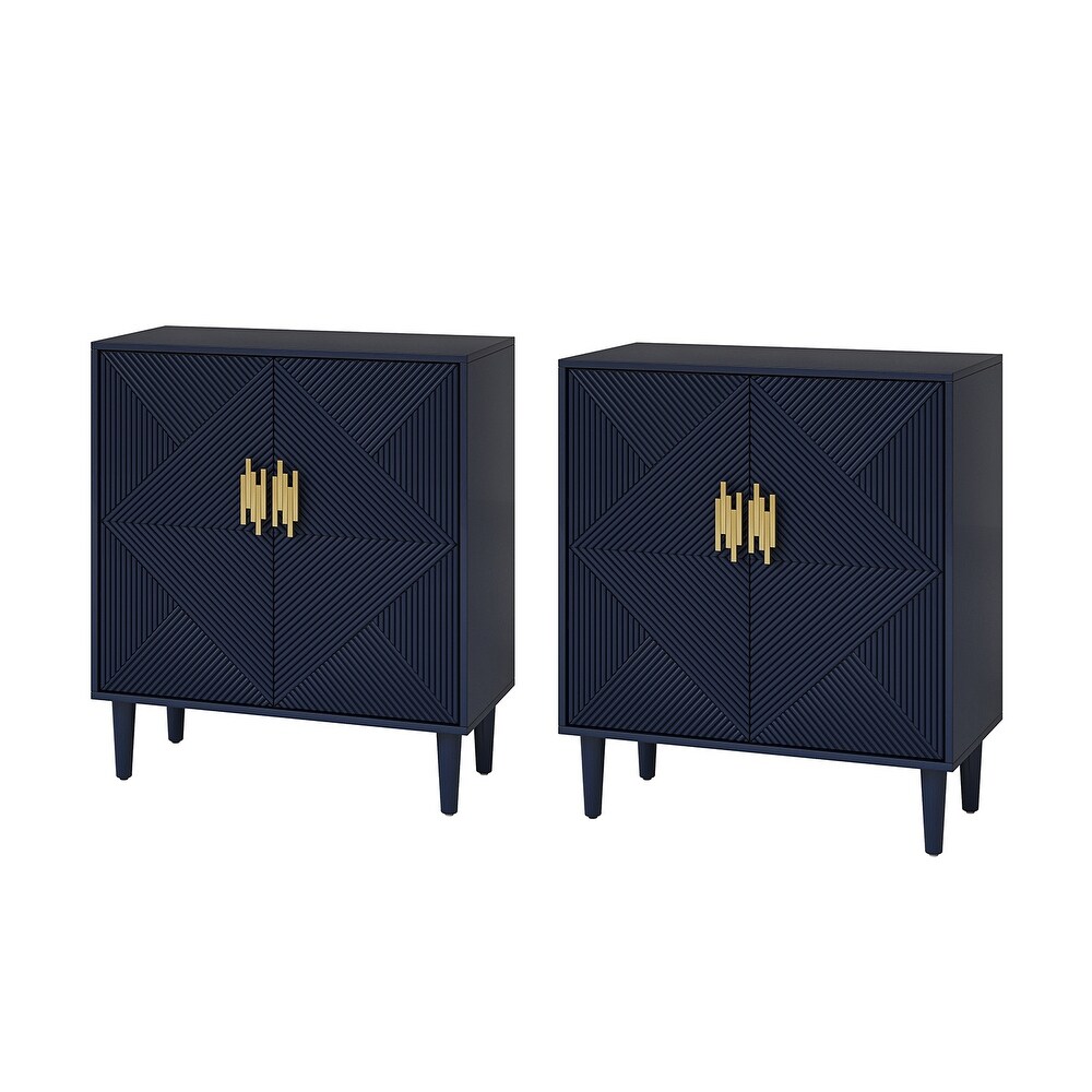 Damien Morden Storage TV Stand with Adjustable Shelves Set of 2 by HULALA HOME