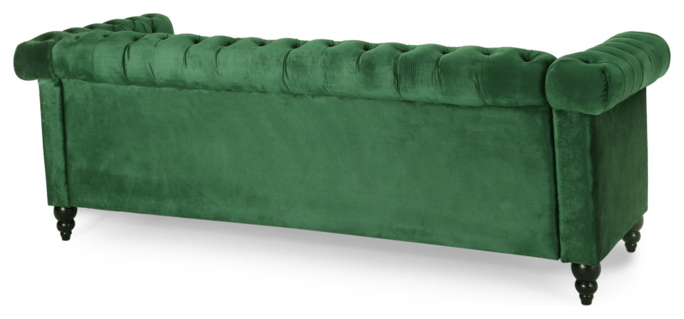 Chesterfield Sofa  Button Tufted Low Back  ampRolled Arms   Eclectic   Sofas   by Decorn  Houzz